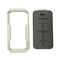 Protection d'écran anti-espion Quick Fit Box pour iPhone 17, 16, 15 Series, couverture intégrale, verre trempé 9H avec kit d'installation