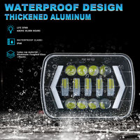 Phares LED 5x7 7x6 7 pouces 40W 12V, feux de croisement et de route, avec anneau lumineux DRL Angel Eye, pour Jeep XJ Wranglers, SUV tout-terrain, garantie 2 ans
