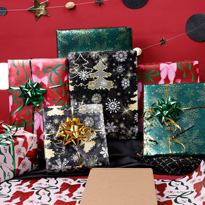 Papel de regalo de Navidad de fábrica Papel metálico 43*300 cm Embalaje de papel de regalo - Product Image 2