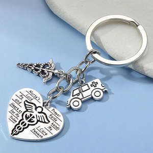 Llaveros <span class=keywords><strong>de</strong></span> metal médicos enfermera regalos <span class=keywords><strong>ambulancia</strong></span> llavero EMT estetoscopio símbolo médico técnico médico <span class=keywords><strong>de</strong></span> emergencia - Product Image 4