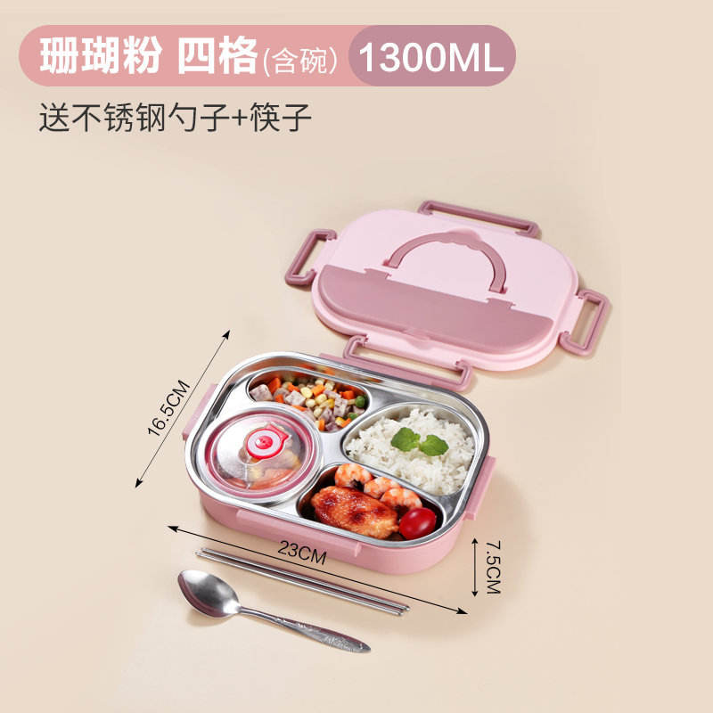 Coral pink four compartments