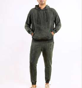 Meilleurs fabricants, ensemble sweat à capuche et pantalon de survêtement en éponge française personnalisés, survêtement pour hommes, survêtements lavés à l'acide - Product Image 1