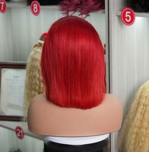 Perruques Bob en Cheveux Humains Roux 13x4 Lace Front, Cheveux Vierge Remy pour Femmes, Perruque Bob Lisse et Soyeuse avec Dentelle Transparente, Ligne de Cheveux Pré-Plumée - Product Image 6