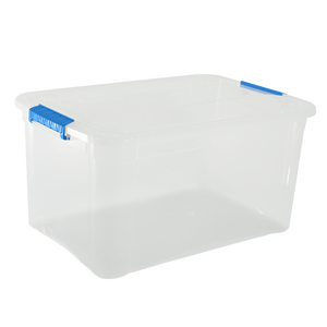 Caja de Almacenamiento Solid Plus de 43 L, Contenedor de Plástico con Cierres Azules para Organización del Hogar - Product Image 1