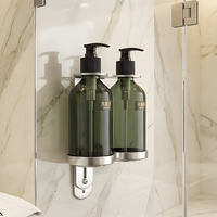 Support mural 3-en-1 pour distributeur de savon liquide, shampoing et gel douche pour hôtels