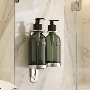Dispenser Manuale <span class=keywords><strong>per</strong></span> <span class=keywords><strong>Sapone</strong></span> e Shampoo <span class=keywords><strong>per</strong></span> Hotel, Supporto a Parete 3-in-1 <span class=keywords><strong>per</strong></span> Liquidi, Accessorio <span class=keywords><strong>per</strong></span> <span class=keywords><strong>Bagno</strong></span> - Product Image 5
