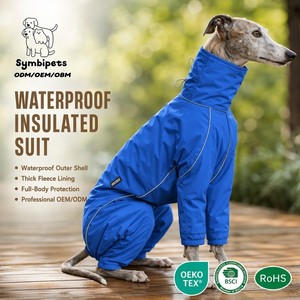 Combinaison pour chien imperméable et isolante à quatre pattes, doublée polaire, avec bandes réfléchissantes et col montant, certifiée OEKO BSCI, OEM ODM, pour lévrier - Product Image 1