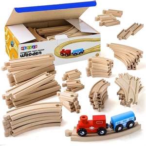 <span class=keywords><strong>Tren</strong></span> <span class=keywords><strong>de</strong></span> madera Tracks 2 Bonus Car Toy Trains para niños es compatible con <span class=keywords><strong>Thomas</strong></span> Wooden Railway Systems y todas las marcas principales - Product Image 2