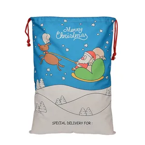Monogram Jumbo <strong>Christmas</strong> <strong>Hessian</strong> Santa <strong>Sack</strong> Stocking Bag Personalized Sublimation Santa on the Way Present Stocking <strong>Sacks</strong> - Product Image 5