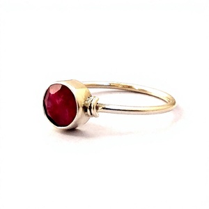 Anillo de plata de primera ley y rubí para mujer, sortija, plata esterlina 925, piedra rubí, estilo indio, 925 - Product Image 3