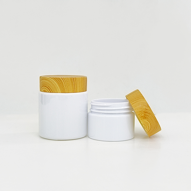 white with bamboo shpe lid