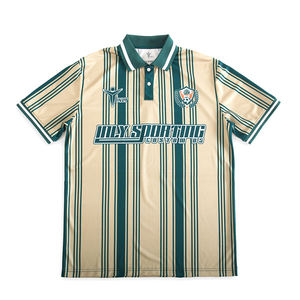 Großhandel Unisex Vintage Fußballtrikots Maßgeschneiderte Original Atmungsaktive Grün Gestreifte Retro Fußball-Jerseys - Product Image 2