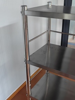 Étagère de rangement verticale professionnelle en acier inoxydable pour cuisine, avec quatre niveaux réglables, multifonctionnelle