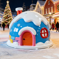 Vente en gros de maisons de conte de fées de Noël en fibre de verre, décoration en résine, chalet de Noël du Père Noël pour location d'accessoires d'événements et de fêtes