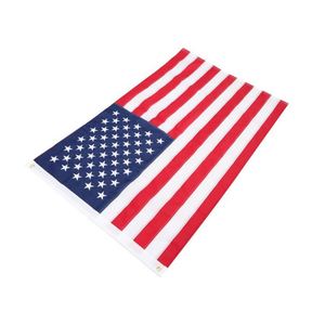 Drapeau américain brodé double face 3x5 pieds en tissu Oxford 210D de haute qualité, avec logo personnalisé, mât en aluminium, personnalisable pour l'extérieur - Product Image 1
