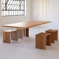 Pieds de table en plexiglas personnalisés JERY et base de table en acrylique de différentes couleurs pieds de table en surface givrée transparente pour la maison