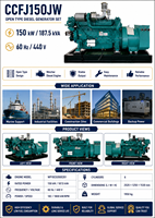 Groupe électrogène marin diesel SCDC150JW 150 kW à refroidissement par eau douce, alimenté par un moteur SCDC WP10CD200E201, pour navires offshore et navires de transport de marchandises
