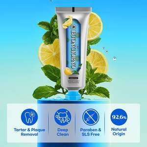 Dentifrice <span class=keywords><strong>Plaque</strong></span> Care (Citron Menthe) Contrôle du tartre, bicarbonate de soude, blanchissant, prévention des caries - Product Image 2