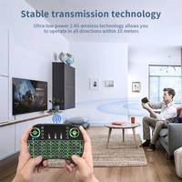 Teclado Inalámbrico RGB y Mouse Inalámbrico, Mini Mouse y Teclado Combinados, Ergonómico Inalámbrico con Panel Táctil para Smart TV