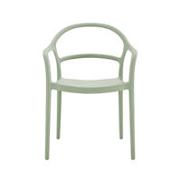 Fauteuil de terrasse extérieur empilable en plastique polypropylène vert confortable