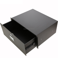 4U tiroir coulissant, support de serveur de clavier, serrure noire, tiroir de 35cm de profondeur, support de réseau, CCTV, commande DVR, tiroir en acier