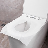 Couvre-siège de toilette jetable en papier soluble et biodégradable avec 10 feuilles pour hôtel et voyage