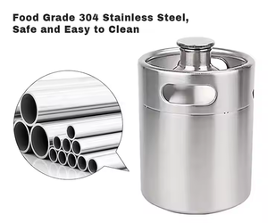 Homebrew thép không gỉ 304 bia keg 2L 3.6L 4L 5L 10L Mini dự thảo bia growler bia Thùng với tay áo và biểu tượng tùy chỉnh - Product Image 4