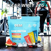 Isolat de protéines de lactosérum en poudre, sachets sans sucre, 22 g de protéines, saveur fruitée, complément nutritionnel sportif pour adultes, pour le développement musculaire
