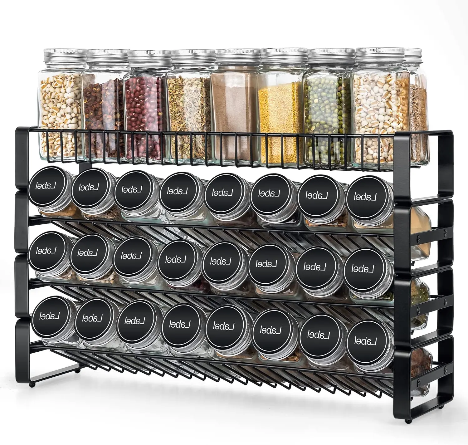 Speichern Lager regal Küche Lagerung Gewürz regal Flasche Gläser Rack Halter Mit 3-Tier Standing Spice Organizer Schublade Organizer