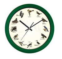12 Zoll Rustikale Quarz-Vogelgesang-Musikalische Plastik-Wanduhr mit Zeigeranzeige und Vogelgeräusch-Alarm
