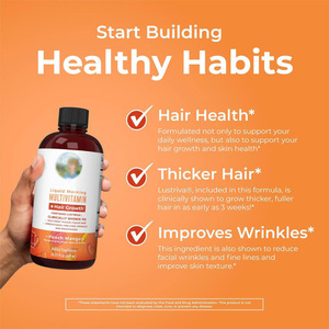 Complément alimentaire liquide multivitaminé et minéral Nature Made en marque privée <span class=keywords><strong>pour</strong></span> adultes, femmes, croissance des cheveux, 450 ml - Product Image 2