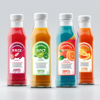 Étiquette personnalisée pour bouteille de jus de fruits et légumes avec illustration
