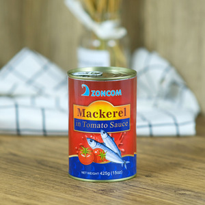 Pescado de <span class=keywords><strong>caballa</strong></span> enlatado de marca personalizada OEM con salsa de tomate, agua conservada y jarabe de sal, mariscos certificados Halal - Product Image 2