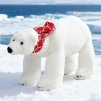 Oreiller en peluche ours polaire debout avec options de foulard, coussin de sommeil doux et cadeau de Noël