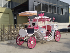 Carroza de Cenicienta de Metal Blanco de Gran Venta con Diseño de Calabaza Navideña, Fabricada por Special Transportation - Product Image 5