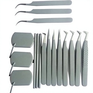 Doitbest — pincettes d'extension de cils en acier inoxydable, ensemble de 3 pièces avec miroirs, Logo personnalisé - Product Image 1