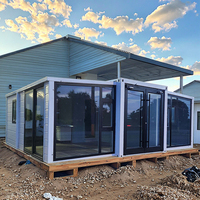 Maisonnette Modulaire Préfabriquée Portable à 3 Chambres, Extensible, Type Conteneur, en Panneaux Sandwich