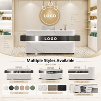 Comptoir de réception commercial de luxe avec logo personnalisé, design moderne pour salon de beauté, hôtel, bureau, magasin de détail