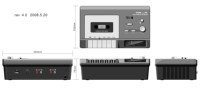 Lecteur de bande portable personnalisé de conception moderne avec enregistrement USB vers PC et lecteur enregistreur de cassette à haut-parleur mono intégré