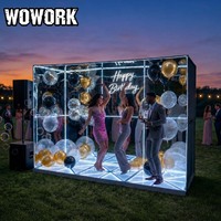 Décoration Lumineuse de Mariage WOWORK 2026 Détachable LED RGB Miroir Photo Booth Box Support de Toile de Fond pour Événement de Fête