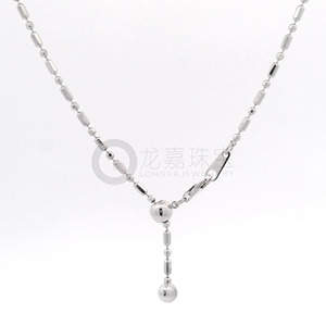 Collar Extensible Opulento en Platino Pt950 con Cuentas Octagonales para Fiestas Nocturnas, Adorno Femenino de Platino - Product Image 3