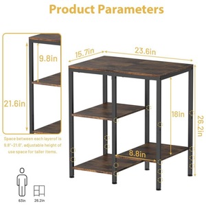 Microwave oven rack, 4-tier adjustable bread rack, coffee station multi-functional <b>storage</b> <b>cart</b>, appliance shelf. - Product Image 3