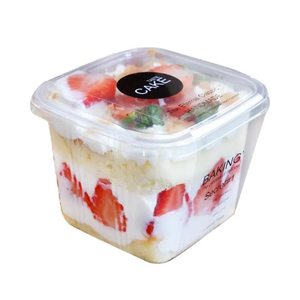 กล่องขนมพลาสติกใสทรงสี่เหลี่ยมพร้อมฝาปิด สำหรับมูส เค้ก ผลไม้สลัด ทีรามิสุ และบรรจุภัณฑ์อาหารแบบนำกลับบ้าน - Product Image 1