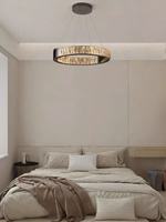 Lampe suspendue LED personnalisée en acier inoxydable avec cristaux, réglable 3 couleurs, angle de faisceau de 180 degrés, haute luminosité, pour table à manger
