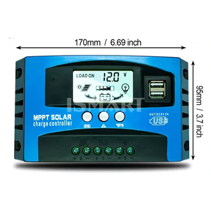 Contrôleur <span class=keywords><strong>de</strong></span> <span class=keywords><strong>charge</strong></span> solaire MPPT 12V 24V Chargeur <span class=keywords><strong>de</strong></span> batterie <span class=keywords><strong>de</strong></span> panneau solaire 30A 40A 50A 60A 100A Régulateur d'affichage LCD double USB avec <span class=keywords><strong>charge</strong></span> - Product Image 4