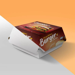Disposable Recyclable Containers Takeaway Food Packaging Paper Chicken Burger Box