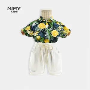 New Arrival Chinese Clothing Manufacturers Wholesale Kids Clothes Boys New Style Pant Printed Shirt Set
