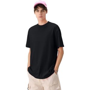 T-shirt en coton pour homme FOXA, coupe ample, manches courtes, col rond, couleur unie, t-shirt basique - Product Image 2
