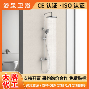 Custom Shower Set All Copper Hot Cold Mixing Valve 23Cm Rainhead With 26Cm Shelf Spray Massage Bathroom Faucet - Product Image 5