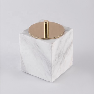 Ensemble d'accessoires de salle de bain en marbre blanc naturel de type carré pour hôtel 5 étoiles - Product Image 3